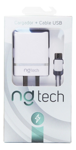 Cargador Ngtech Ngt Micro Usb Para Samsung J7 J5 J2 Prime Color Blanco