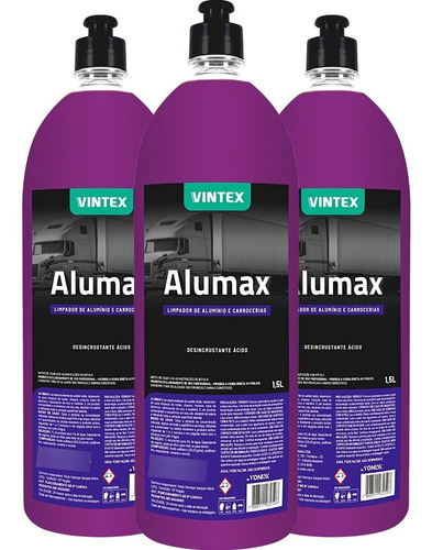 3 Alumax Limpa Alumínio Rodas Baú Aro Vintex 1,5l Vonixx