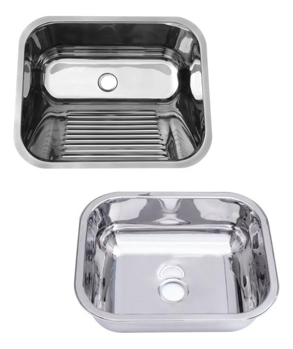 Tanque 40x40x22cm Inox 304 + Cuba N° 1 46x30x14cm Inox 430