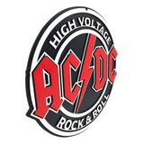 Placa Decorativa Ac Dc Rock 3d Relevo Bar Decoração P181