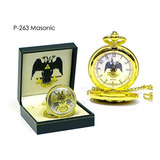 Reloj De Bolsillo Masonico Chapado En Oro Double Eagle Scoti