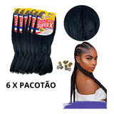 Kit 6 Cabelo Superx Jumbo Jumbão Tranças De Fabrica E Brinde