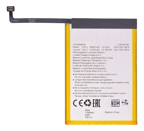 Pila Bateria Litio Lpn385400a Para Hisense H40 Lite E40