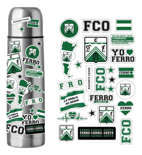 Stickers Calcos Ferro Club Futbol Para Termo Compu Mate X25