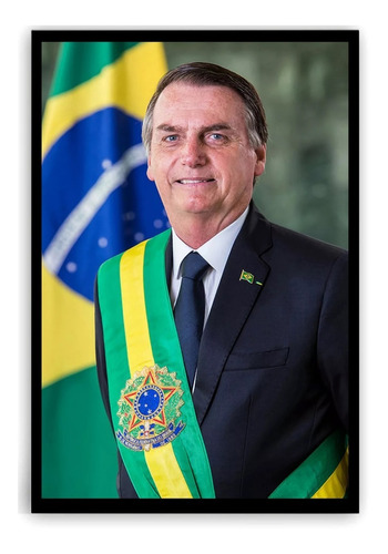 Quadro Jair Bolsonaro Com Moldura E Laminado A3 30x42cm ##2.