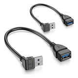 Cable Extensor Usb 3.0 Corto 6puLG - Ángulo M/h, 2 Unidades