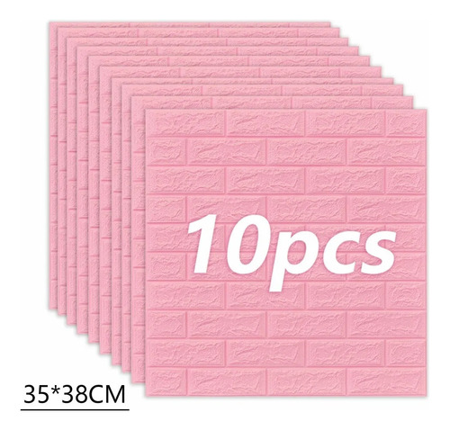 Pegatina Para Pared Patron Ladrillo Tapiz 3d 35x38 Cm, 10 Un