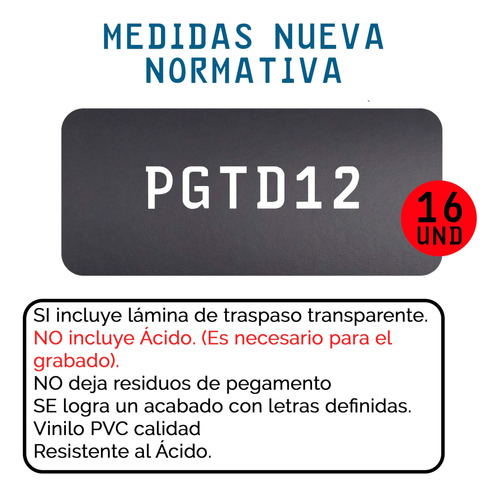 16 Plantillas Grabado De Patentes  Vidrio Auto Personalizado