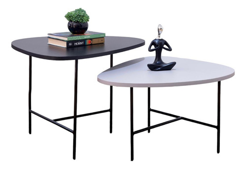 Conjunto De Mesa Centro Para Sala Orgânica Estilo Industrial