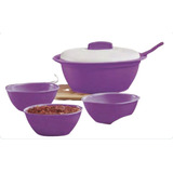  Set Tupperware Sopera Con Cucharón + Tazoncitos Mexicana 