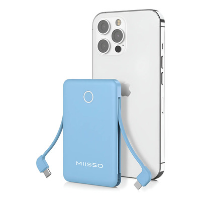 Power Bank Miisso 6000 Mah Ultra Slim Con Cables Integrados