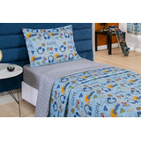 Cobre Leito Bouti Kids Dupla Face Estampado Solteiro 2 Peças Cor Game