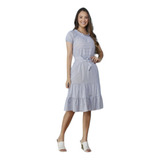 Vestido  Feminino Vicky Azul Tatá Martello