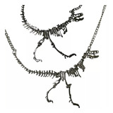 Collar Dinosaurio Tiranosaurio Rex Cadena Acero Color Negro