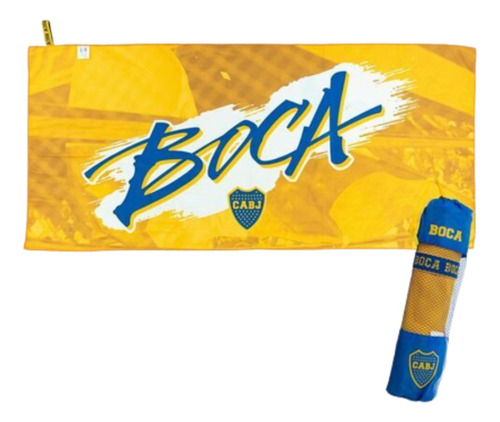 Toallon Secado Rapido Microfibra Boca Juniors 150x70 Color Boca Amarillo Liso