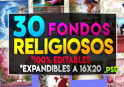 30 Fondos Religiosos Psd 100% Editables