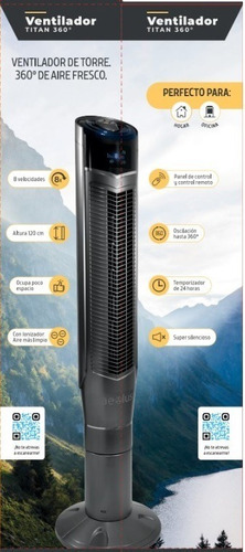 El Unico Y 1er Ventilador De Torre De 360° Oscilación 8 Vel