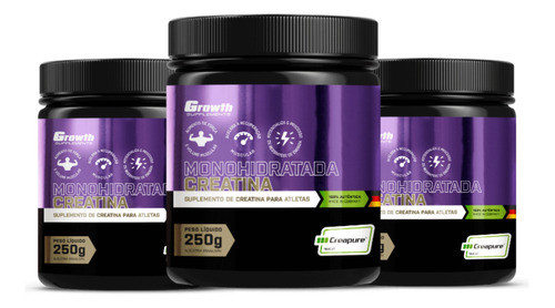 Kit 3 X Creatina (250g)(creapure®) - Growth Supplements