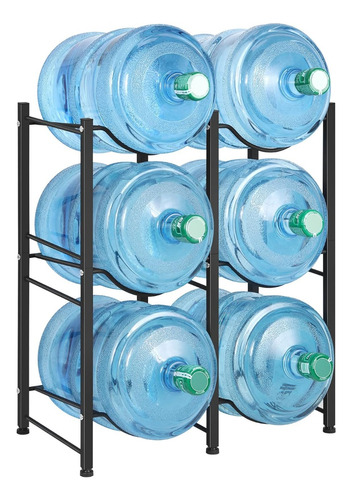 Rack Porta Metálico Garrafón De Agua De 2 Filas Y 3 Niveles