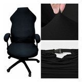Capa Cadeira Gamer Tecido Suplex Grosso Reforçado Ajustável Cor Preto Desenho Do Tecido Liso