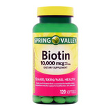 Biotina 10000 Mcg 120un - Spring Valley Original Imp Eua