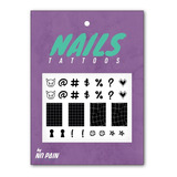 Nails Tattoos Tatuajes Uñas Sticker Black Urban Halloween