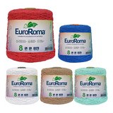 Kit Com 5 Barbantes 1 Kilo N° 8 Euroroma 762 Metros 1312-tex