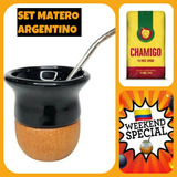 Set Matero!mate Ceramica-madera+bombilla+yerba Mate 500gr!