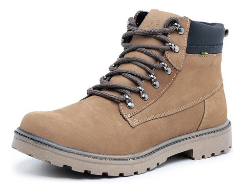 Bota Coturno Aventura Casual Couro Masculino Cano Curto 