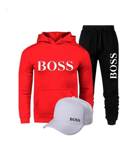 Conjunto Moletom Flanelado Boss Bone Brinde Promocao