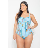 Maiô Tradicional Forrado Bojo Removível Plus Size - P Ao Xxg