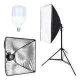 Kit 2 Soft-box 50x70 Completo 5700k Tripé Lâmpada 30w Puluz