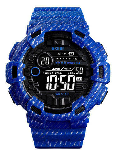 Reloj Hombre Skmei 1472 Sumergible Digital Alarma Cronometro Malla Azul