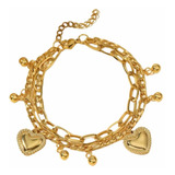 Pulsera O Brazalete Diseño De Corazón - Acero Quirurgico 