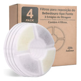 Animus Bem Estar Pack 4 Filtro Bebedouro Pet Branco