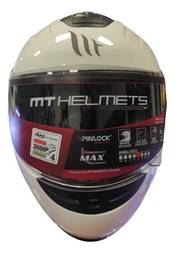 Casco Moto Mt Helmets Thunder Kids White Gloss(t.l)motor Dos