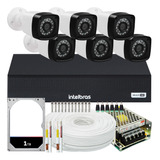 Kit 6 Cameras Seguranca Full Hd Dvr 1008 Intelbras 200m Cabo