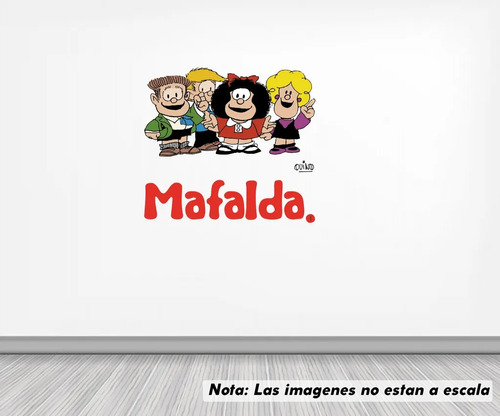 Vinil Sticker Pared 120cm Mafalda Y Sus Amigos 31