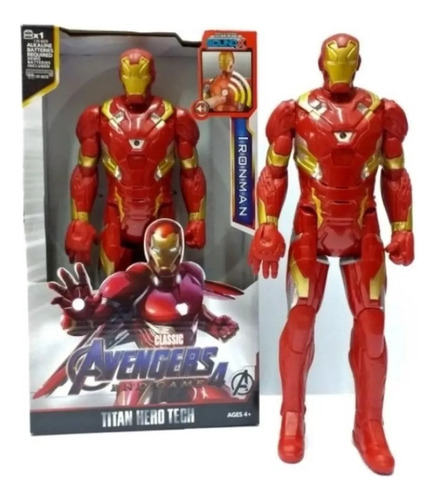 Boneco Homem De Ferro Avengers Articulado 30cm Com Som/luz