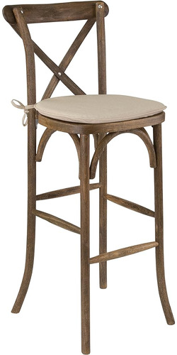 ~? Flash Muebles Madera Cross Back Barstool, 1 Paquete, Anti