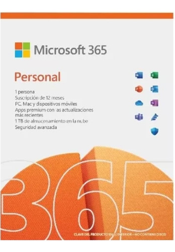 Microsoft Office 12 Meses. Cuenta Personal ( 1 Usuario).