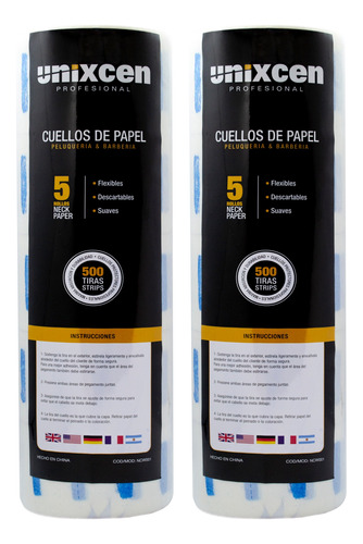 Papel Para Cuello X2 Pack De 5 Rollos Corte Peluquería 