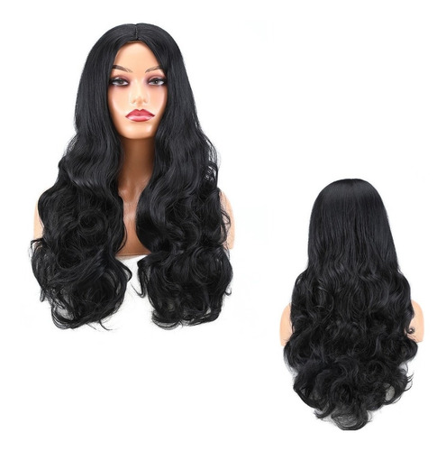 Peruca Lace Wig Fibra Futura Ondulada 70cm Cabelo Orgânico 