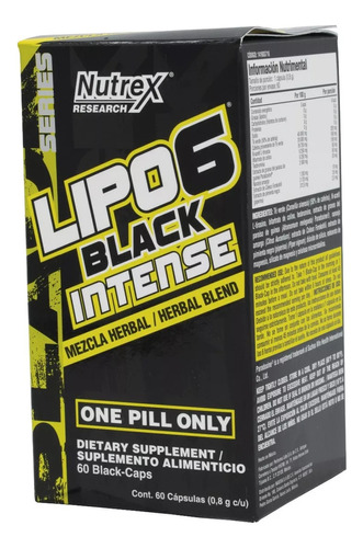 Nutrex Lipo 6 Black Intense 60 Caps Herbal Blend