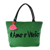 Bolsa Feminina Sacola Para Praia E Piscina Grande Reforçada Cor Verde