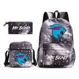 Conjunto De Mochilas De Viagem Mr Beast Lightning Cat 2023,