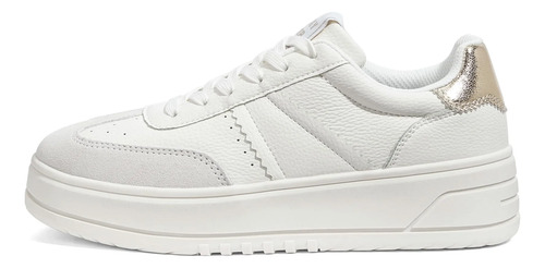 Lucky Step Zapatillas Plataforma Mujer Cordones Suela Gruesa Cuero Sintético Casuales Para Caminar