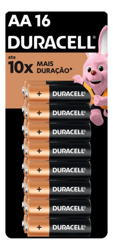 Pilha Alcalina Aa Pequena Duracell Com 16 Unidades