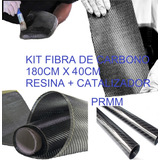 Kit Fibra De Carbono 180cm X 40cm Twill 3k Omova Resina Prmm