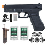 Pistola Airsoft Elétrica Glock Cm30 6mm Rajada Kit 750 Bbs